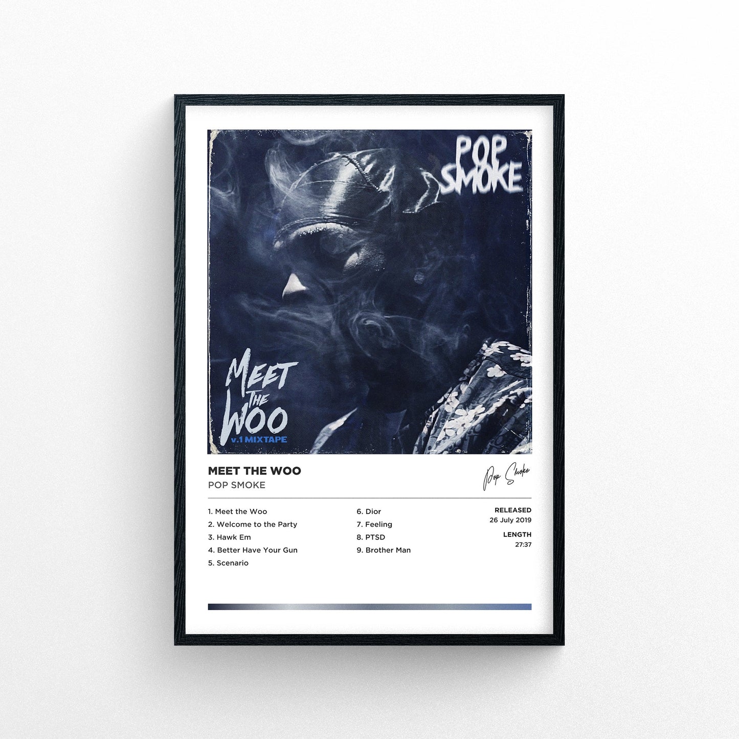 Pop Smoke - Meet the Woo Framed Poster Print | Polaroid Style | Album Cover Artwork