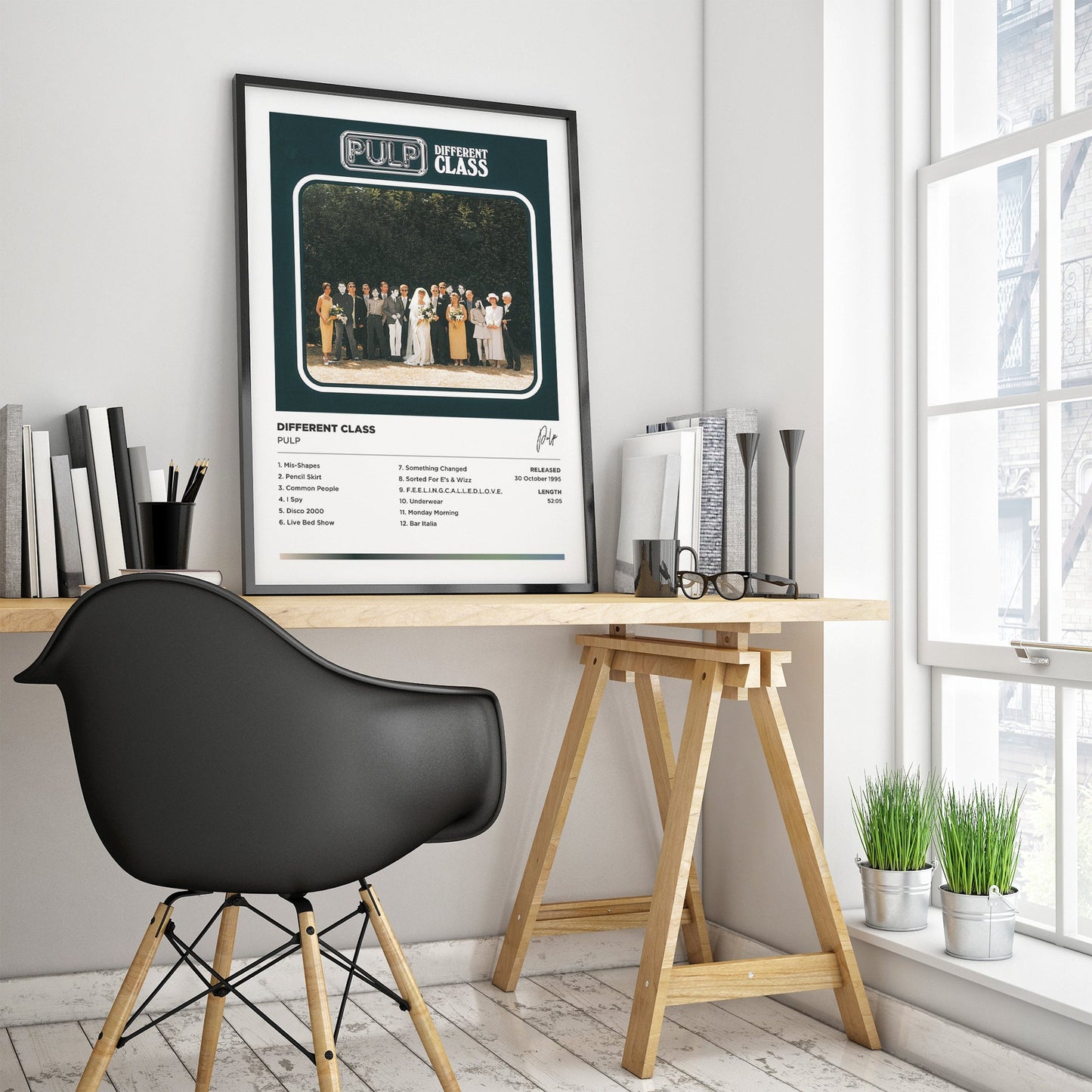 Pulp - Different Class Framed Poster Print | Polaroid Style | Album Cover Artwork