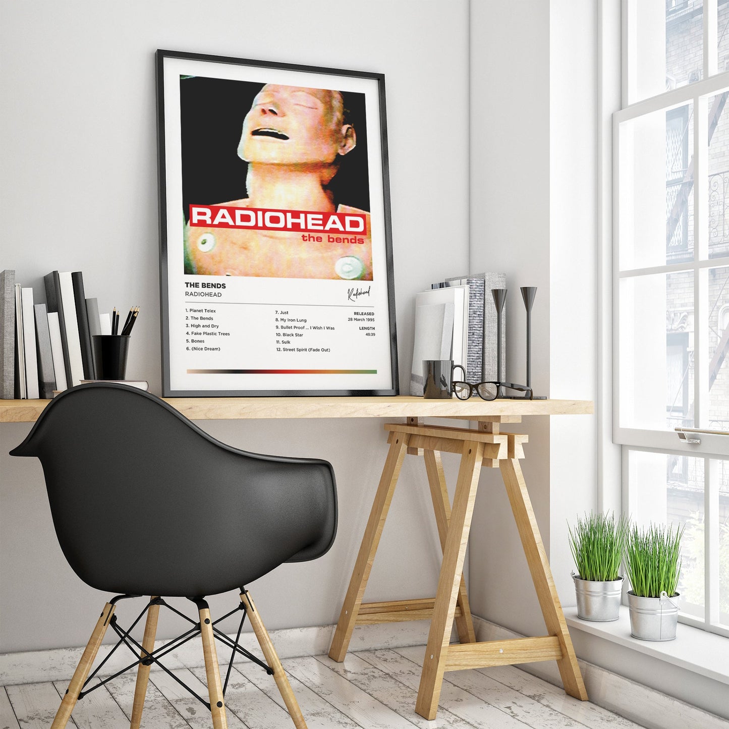 Radiohead - The Bends Framed Poster Print | Polaroid Style | Album Cover Artwork