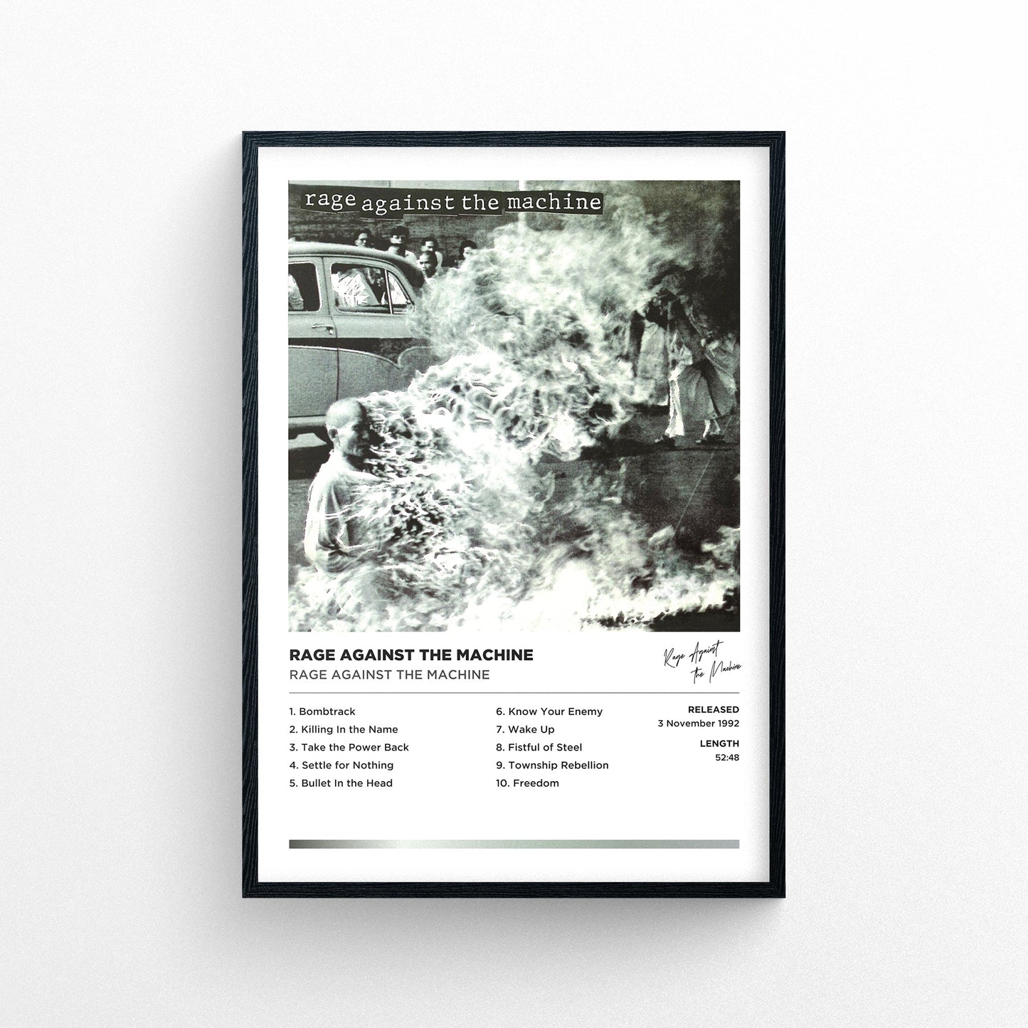 Rage Against The Machine - Rage Against The Machine Framed Poster Print | Polaroid Style | Album Cover Artwork