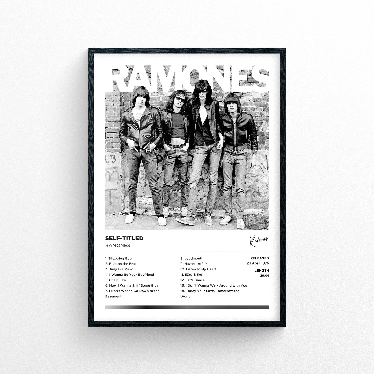 Ramones - Self-Titled Framed Poster Print | Polaroid Style | Album Cover Artwork