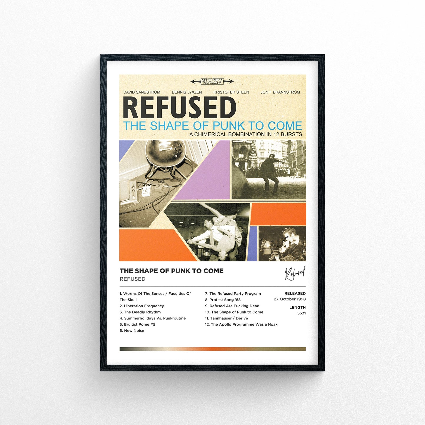 Refused - The Shape Of Punk To Come Framed Poster Print | Polaroid Style | Album Cover Artwork