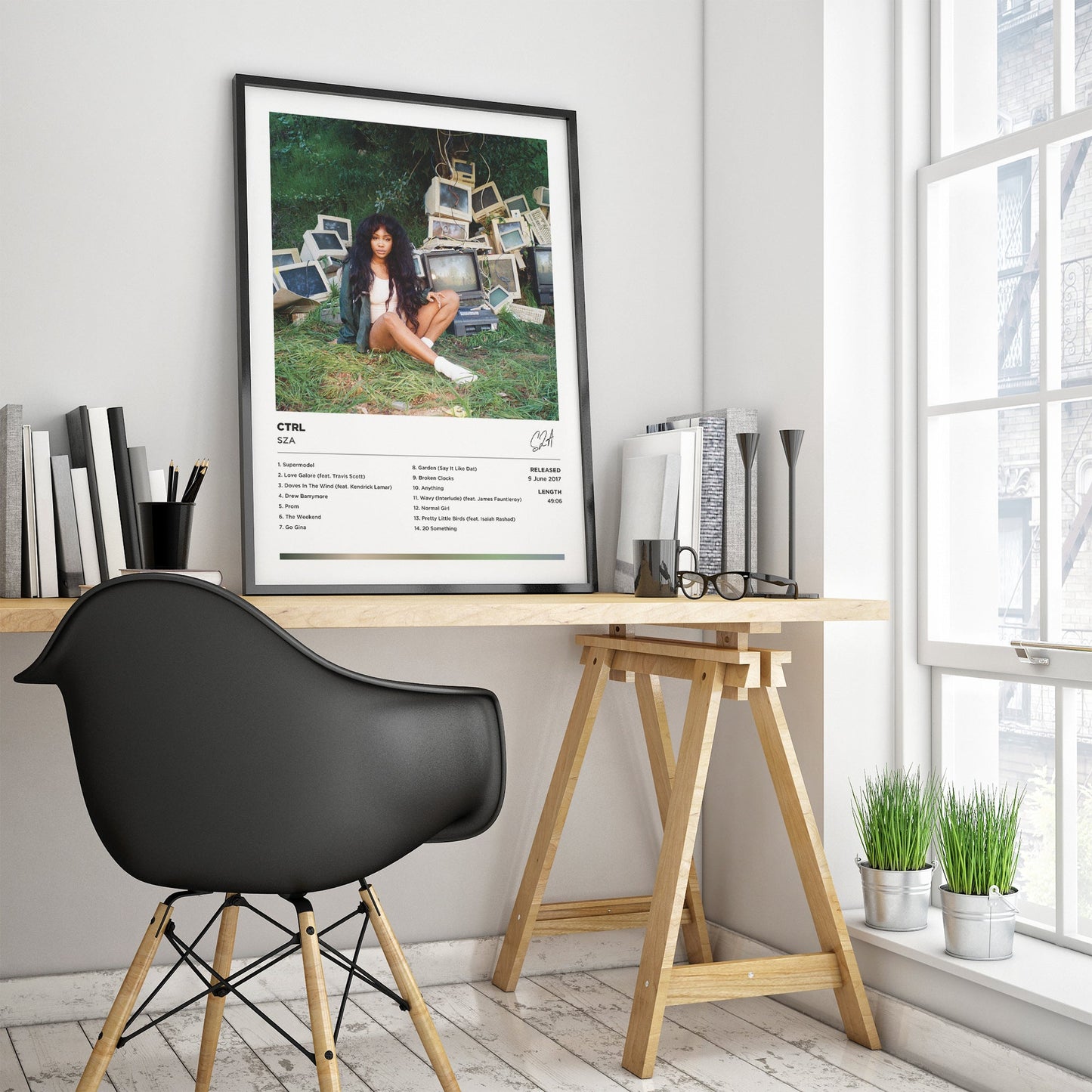 SZA - CTRL Framed Poster Print | Polaroid Style | Album Cover Artwork