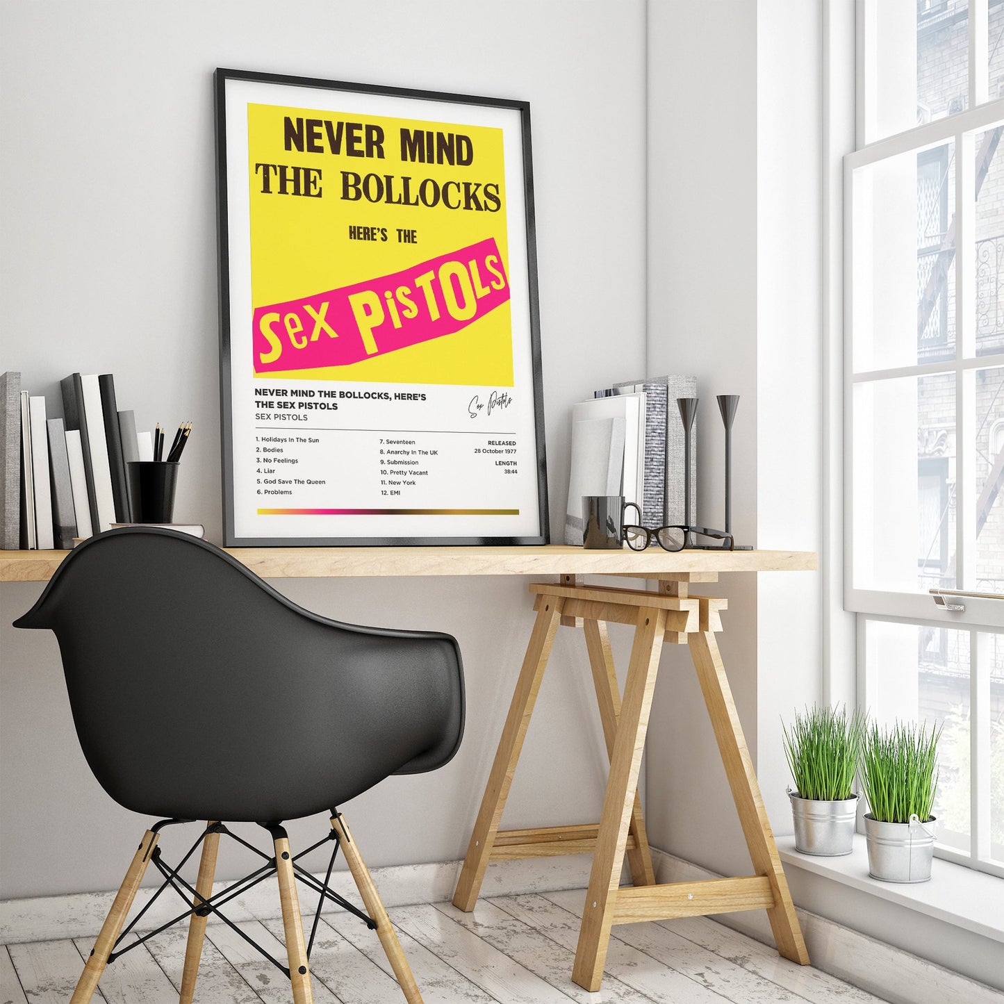 Sex Pistols - Never Mind The Bollocks Here's The Sex Pistols Framed Poster Print | Polaroid Style | Album Cover Artwork