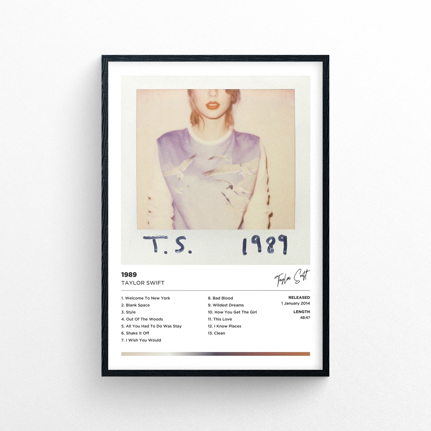 Taylor Swift - 1989 Framed Poster Print | Polaroid Style | Album Cover Artwork