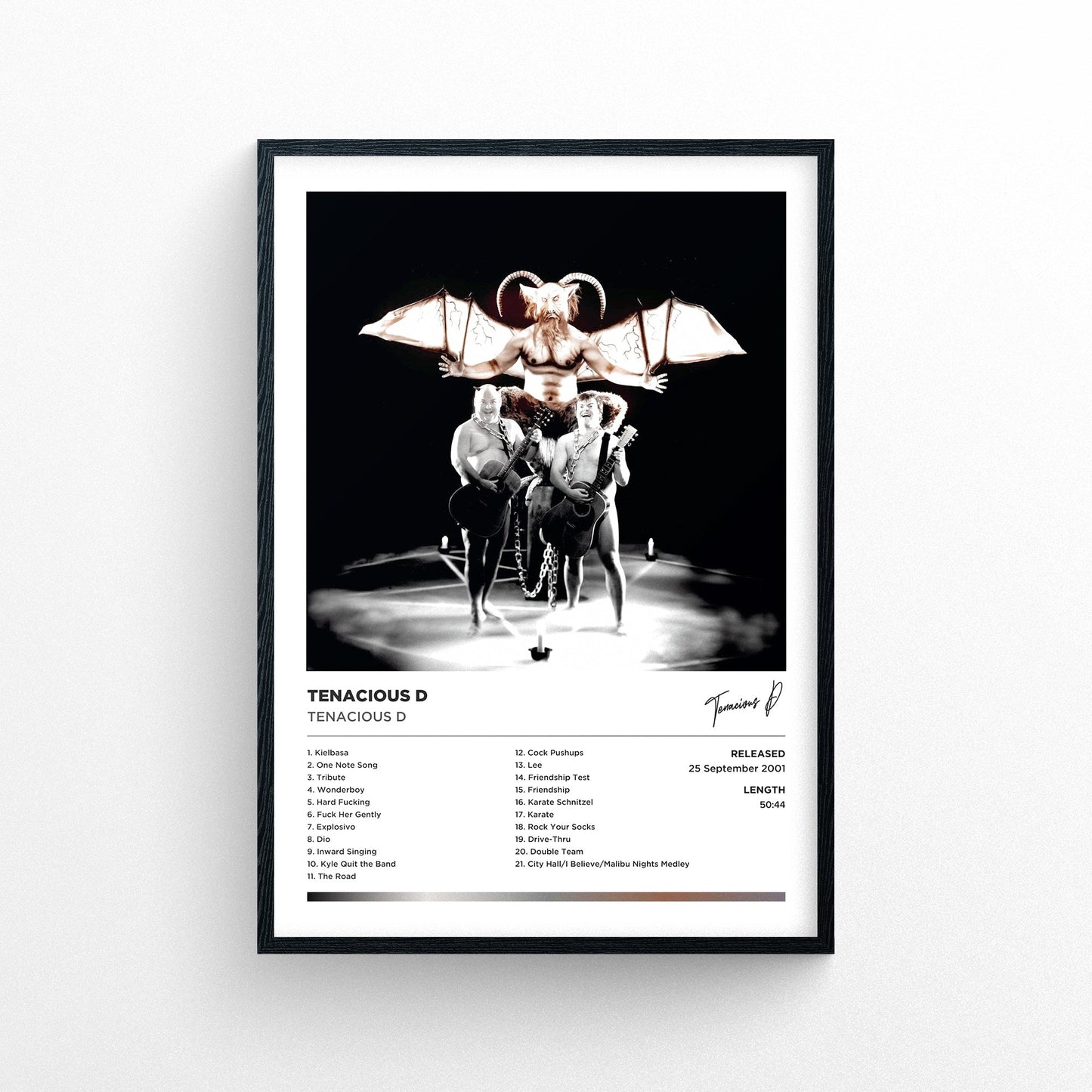 Tenacious D - Self-Titled Framed Poster Print | Polaroid Style | Album Cover Artwork