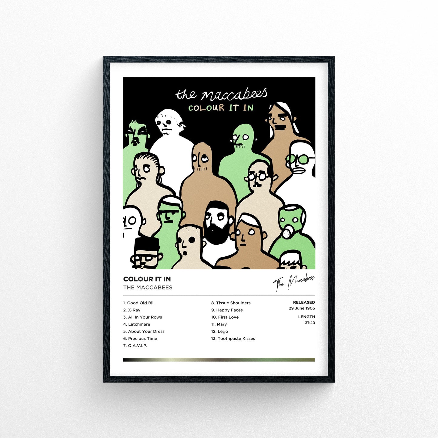 The Maccabees - Colour It In Framed Poster Print | Polaroid Style | Album Cover Artwork