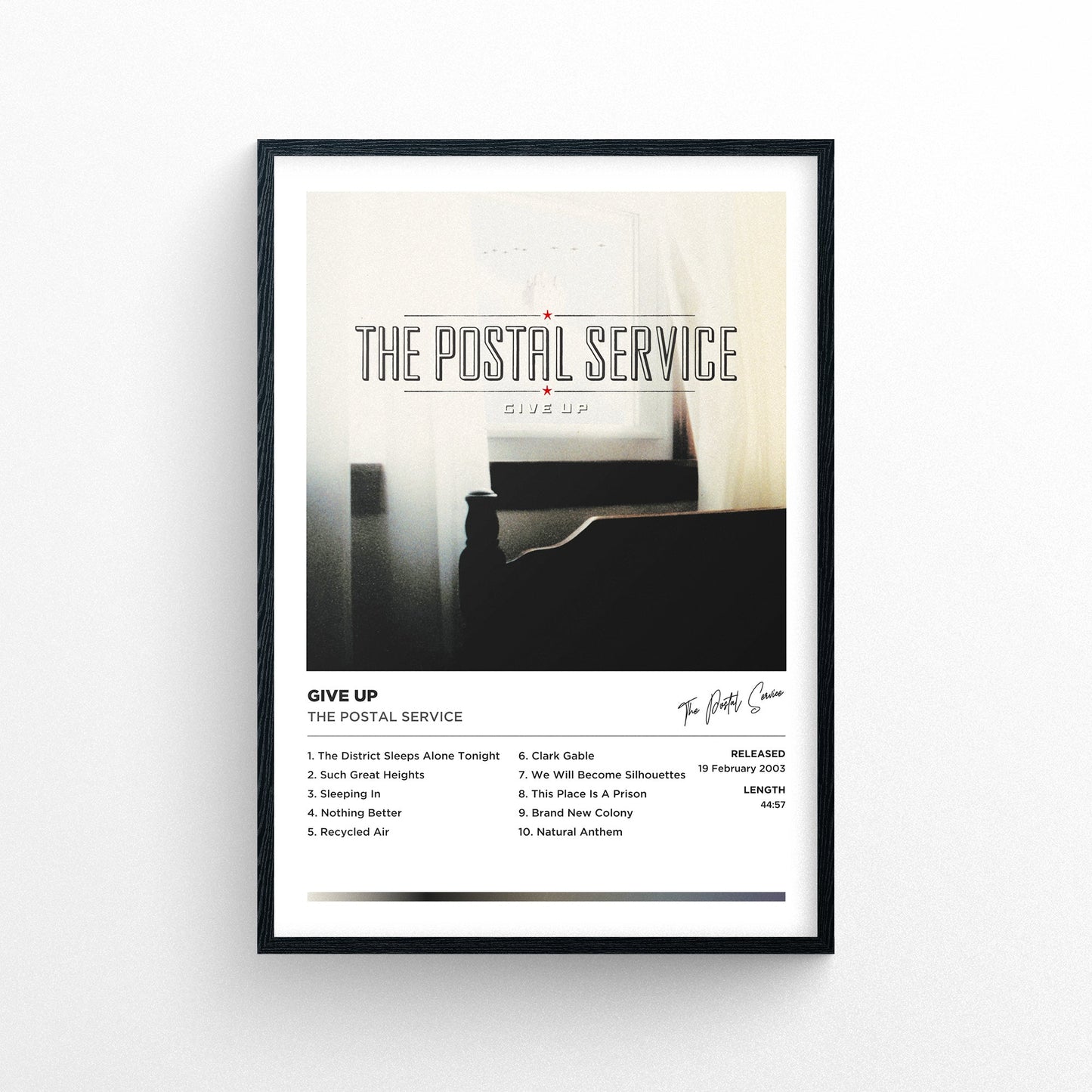 The Postal Service - Give Up Framed Poster Print | Polaroid Style | Album Cover Artwork