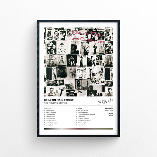 The Rolling Stones - Exile on Main St. Framed Poster Print | Polaroid Style | Album Cover Artwork
