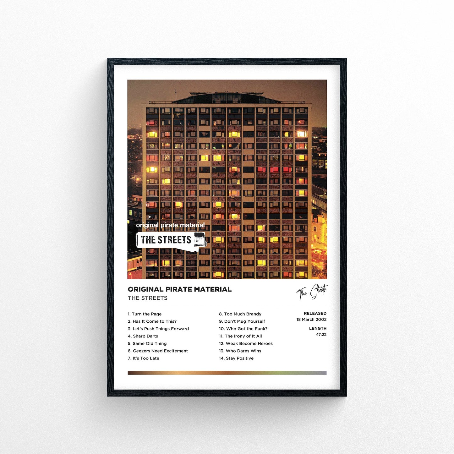 The Streets - Original Pirate Material Framed Poster Print | Polaroid Style | Album Cover Artwork