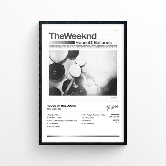 The Weeknd - House Of Balloons Framed Poster Print | Polaroid Style | Album Cover Artwork