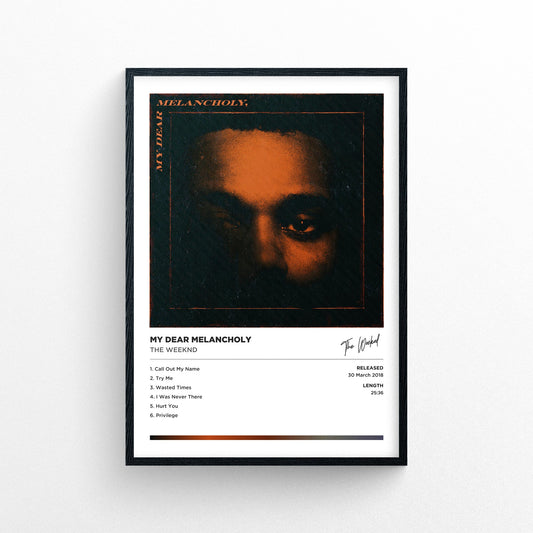 The Weeknd - My Dear Melancholy Framed Poster Print | Polaroid Style | Album Cover Artwork