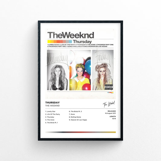 The Weeknd - Thursday Framed Poster Print | Polaroid Style | Album Cover Artwork