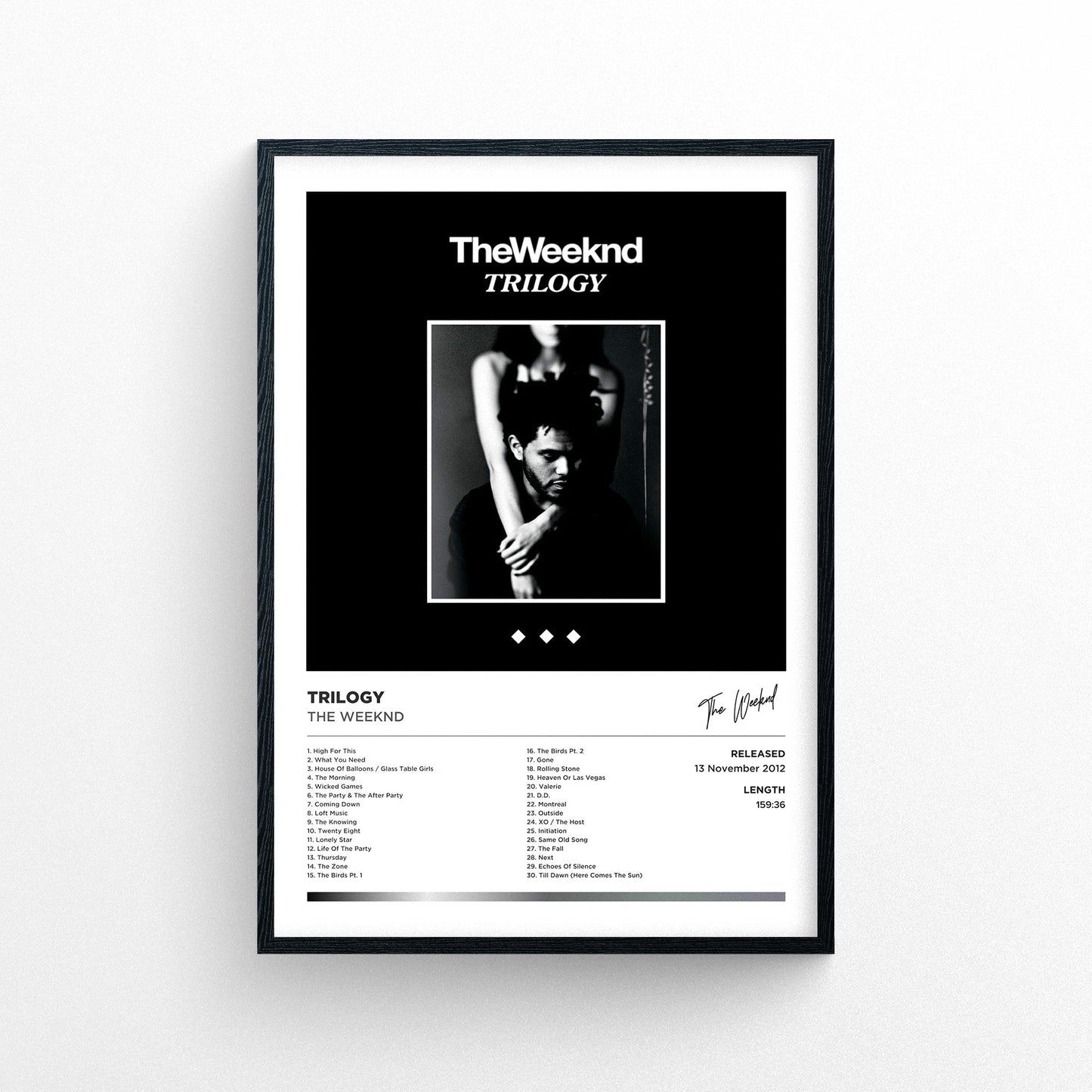 The Weeknd - Trilogy Framed Poster Print | Polaroid Style | Album Cover Artwork