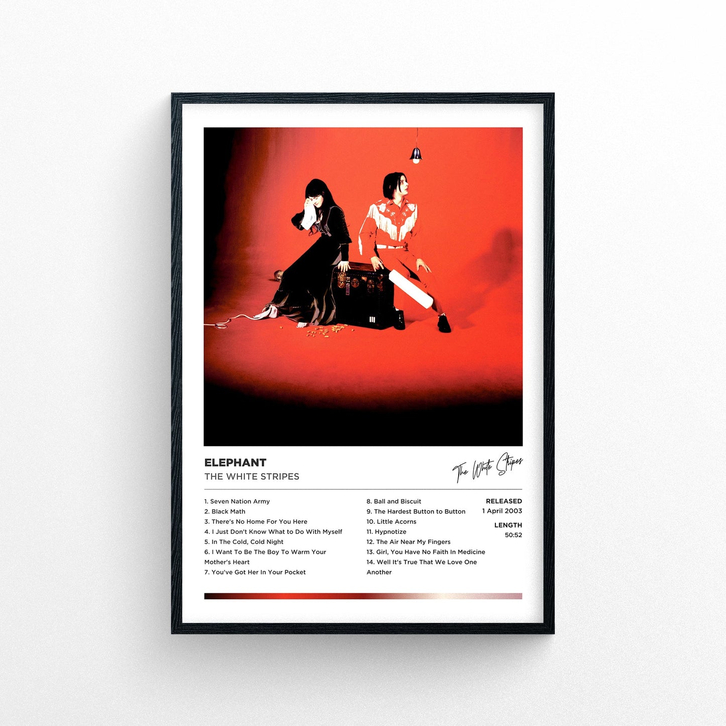 The White Stripes - Elephant Framed Poster Print | Polaroid Style | Album Cover Artwork