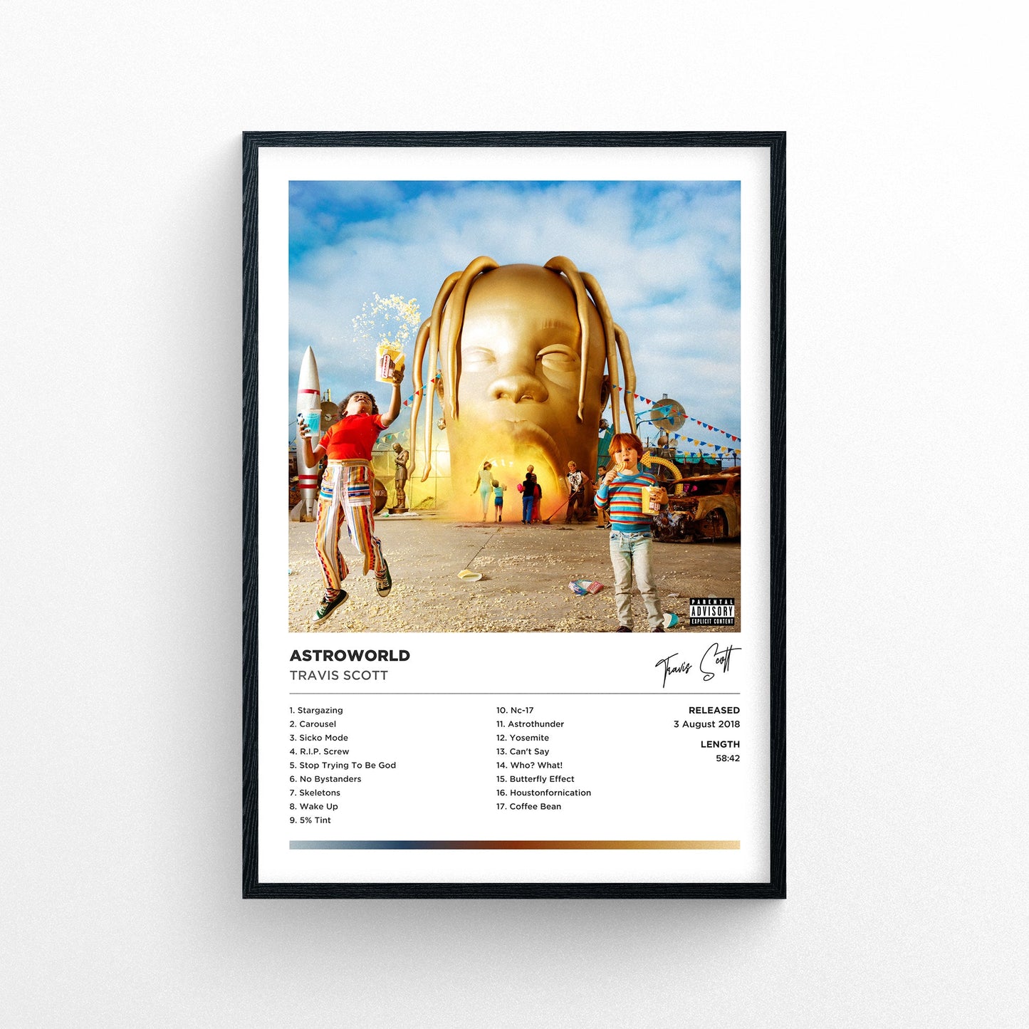 Travis Scott - Astroworld Framed Poster Print | Polaroid Style | Album Cover Artwork