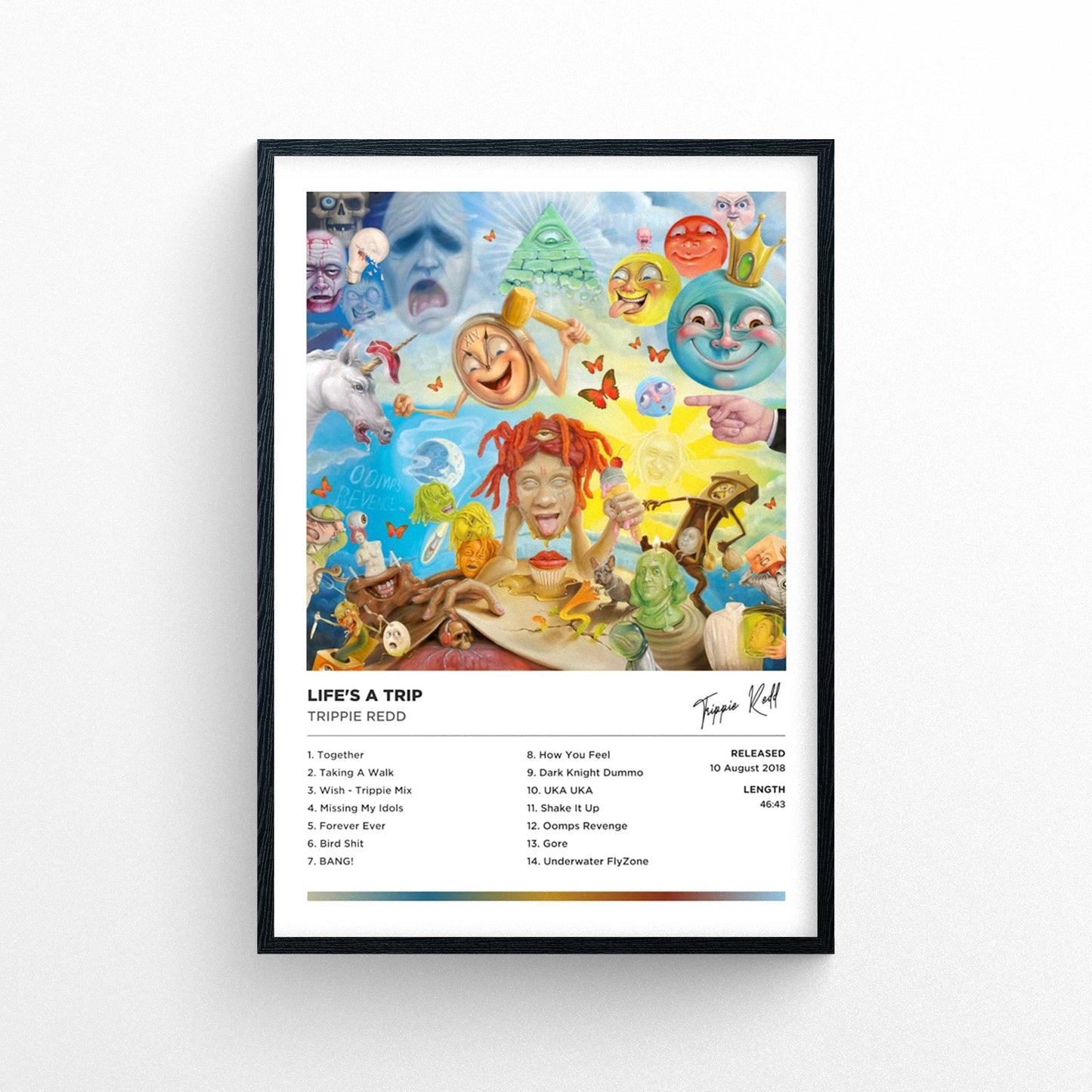 Trippie Redd - Life's A Trip Framed Poster Print | Polaroid Style | Album Cover Artwork